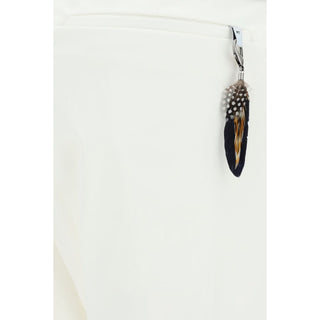 White Cotton Casual Pants