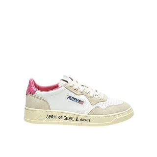 Weiße Low-Top-Sneaker aus Leder
