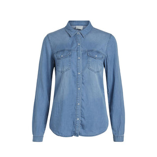 Hellblaue Baumwollbluse