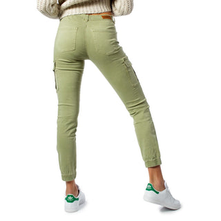 Pantalones pitillo de algodón verdes
