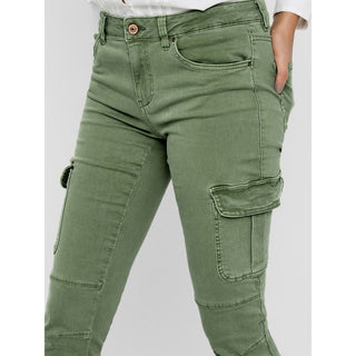 Pantalones pitillo de algodón verdes