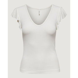 Cream Viscose T-Shirt
