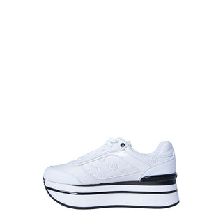 Zapatillas blancas de plataforma de poliéster