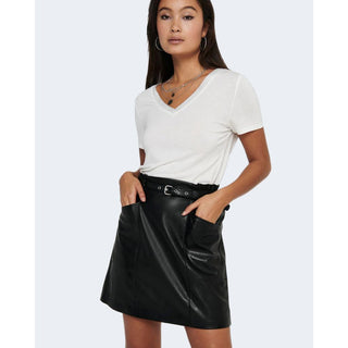 Schwarzer Minirock aus Polyester