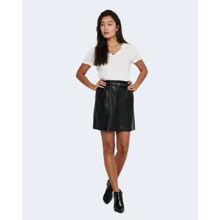 Schwarzer Minirock aus Polyester