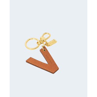 Llavero de cuero beige