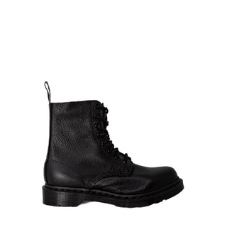Schwarze Leder-Schnürstiefel