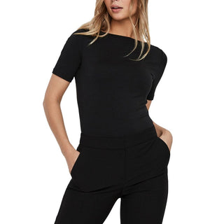 Schwarzes Viskose-T-Shirt