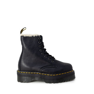 Schwarze Leder-Schnürstiefel