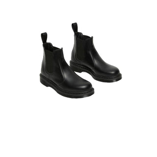 Schwarze Leder-Stiefeletten