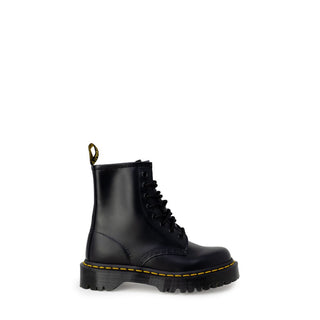 Schwarze Leder-Schnürstiefel