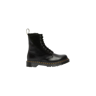 Schwarze Leder-Schnürstiefel