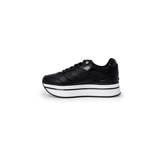 Schwarze Plateau-Sneaker aus Polyethylen