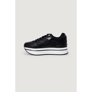 Schwarze Plateau-Sneaker aus Polyethylen