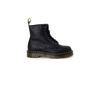 Schwarze Leder-Schnürstiefel