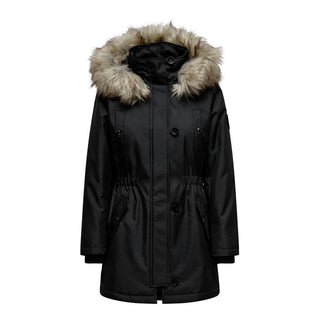Schwarzer Polyester-Parka