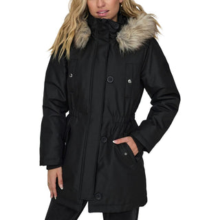 Schwarzer Polyester-Parka