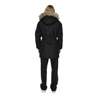 Schwarzer Polyester-Parka