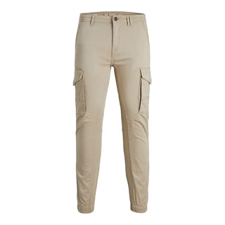 Pantalones cargo de algodón beige