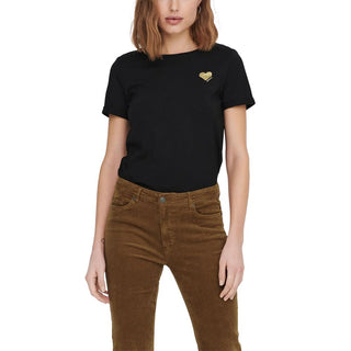 Schwarzes Baumwoll-T-Shirt