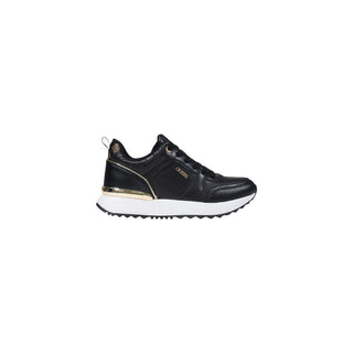 Schwarze Polyethylen Low-Top-Sneakers