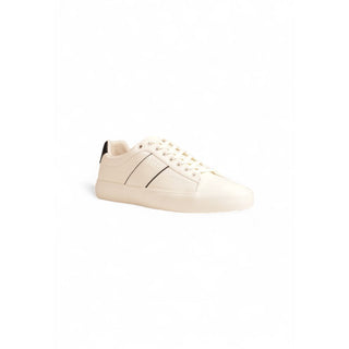 Cremefarbene Low-Top-Sneaker aus Leder