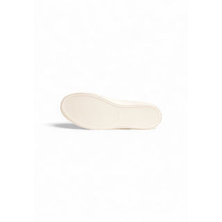 Cremefarbene Low-Top-Sneaker aus Leder