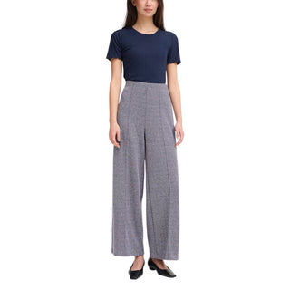 Blue Polyester Casual Pants