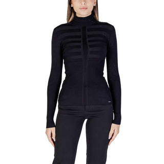 Schwarzer Rollkragenpullover aus Viskose