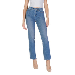 Hellblaue Mom Jeans aus Baumwolle