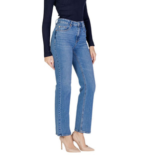Jeans mom de algodón azul claro