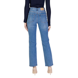Jeans mom de algodón azul claro