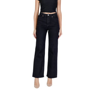 Schwarze Baumwoll-Mom-Jeans
