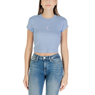Camiseta de algodón azul