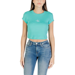 Camiseta turquesa de algodón