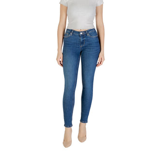 Blaue Skinny Jeans aus Baumwolle