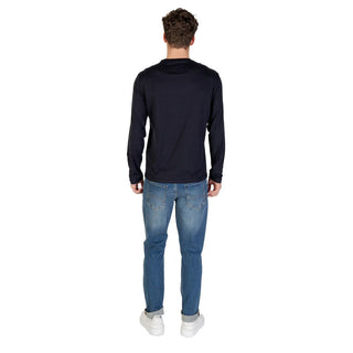 Blue Cotton Long Sleeve T-Shirt