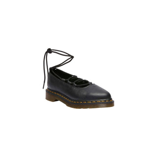 Schwarze Leder-Plateaupumps