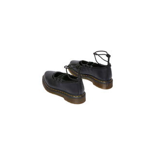 Schwarze Leder-Plateaupumps