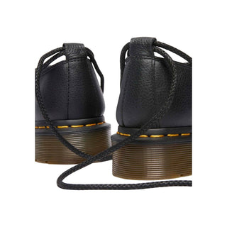 Schwarze Leder-Plateaupumps