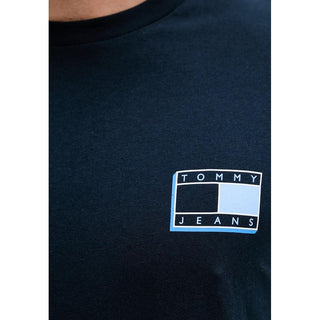Blaues T-Shirt aus recycelter Baumwolle