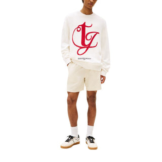 Cremefarbenes Sweatshirt aus recycelter Baumwolle