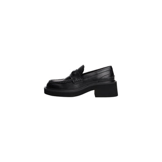 Black Leather High Heel Pumps