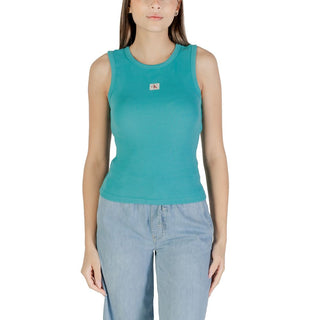 Top de algodón azul