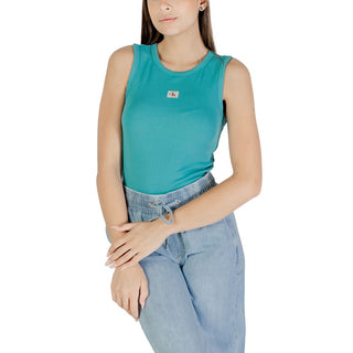 Top de algodón azul