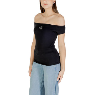 Schwarzes Baumwoll-T-Shirt