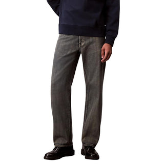 Beige Baumwoll-Jeans im Relaxed Fit