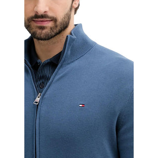 Blauer Baumwoll-Cardigan