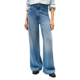 Blaue Lyocell Bootcut Jeans