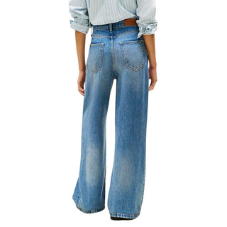 Blaue Lyocell Bootcut Jeans